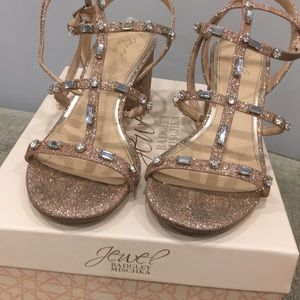 ROSE GOLD glitter chunky heels*